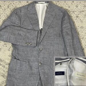 SuitSupply Havana Patch HL Angelico Linen Surgeon Cuff Blazer Men Slim 38S Grey